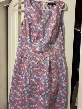 Brooks brothers Blue Floral Sleeveless Fit & Flare Dress by Elle